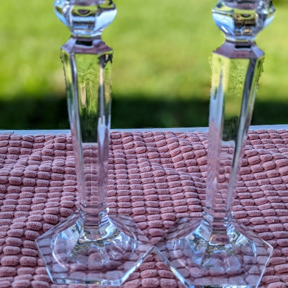 Set of two (2) crystal candlestick holders - Picture 5 of 13